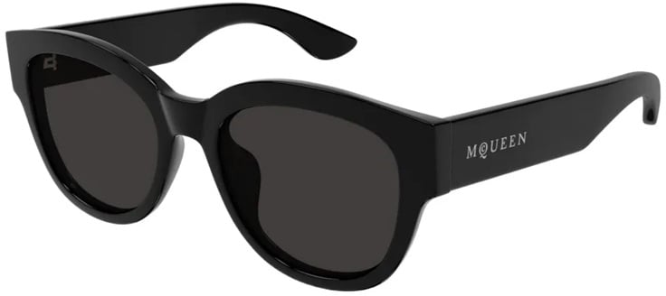 Alexander McQueen Oversized Black Cat-Eye Sunglasses with Distinctive Frame Zwart