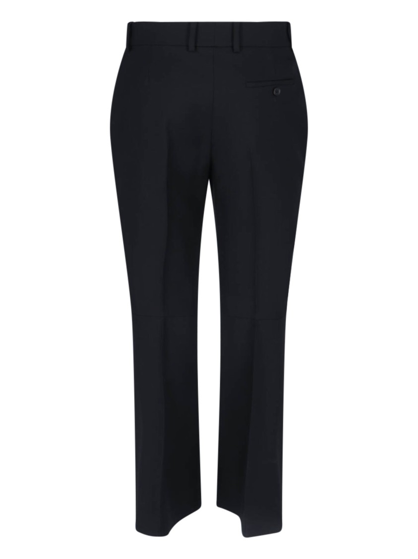 Alexander McQueen High-Waisted Black Wool Palazzo Pants Zwart