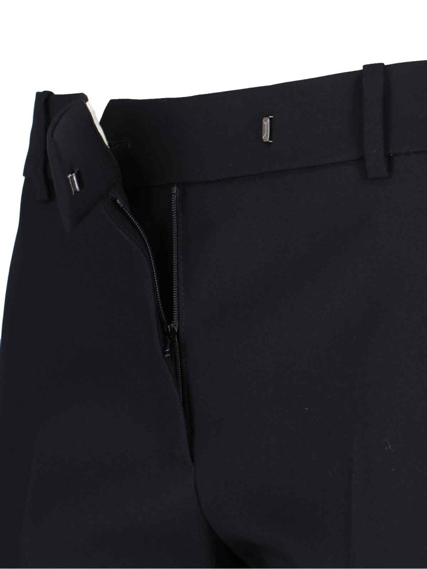 Alexander McQueen High-Waisted Black Wool Palazzo Pants Zwart