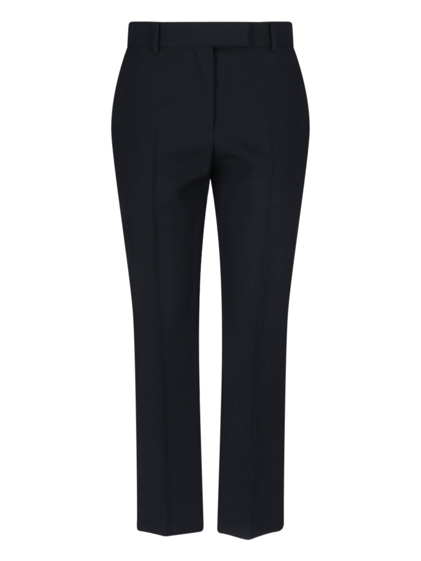 Alexander McQueen High-Waisted Black Wool Palazzo Pants Zwart
