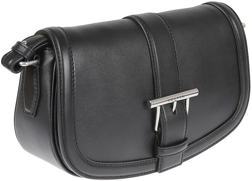 Alexander McQueen Mcqueen T-Bar Satchel With Antique Silver Hardware Zwart