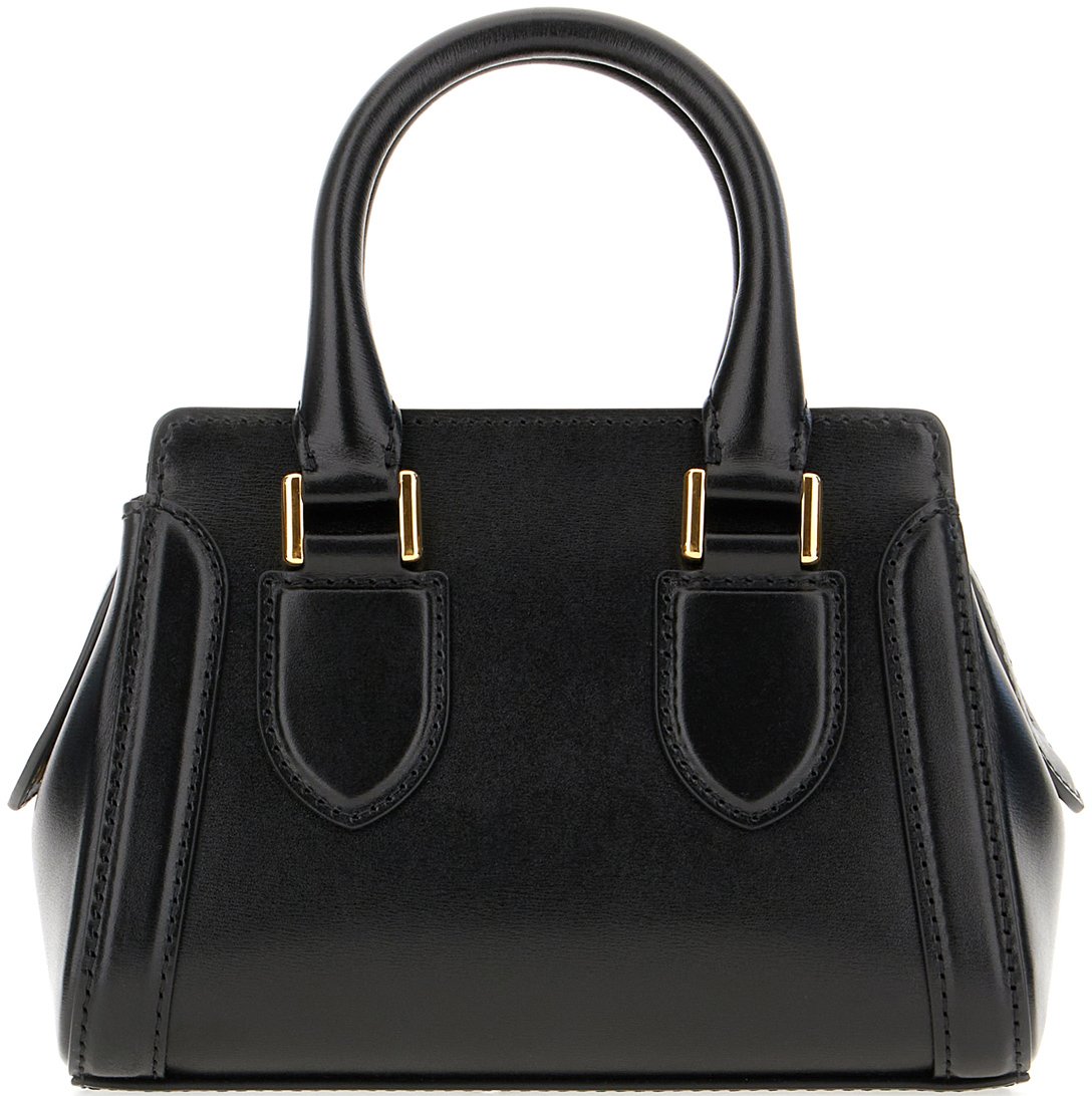 Alexander McQueen Alexander McQueen Black leather Birdee mini handbag Zwart