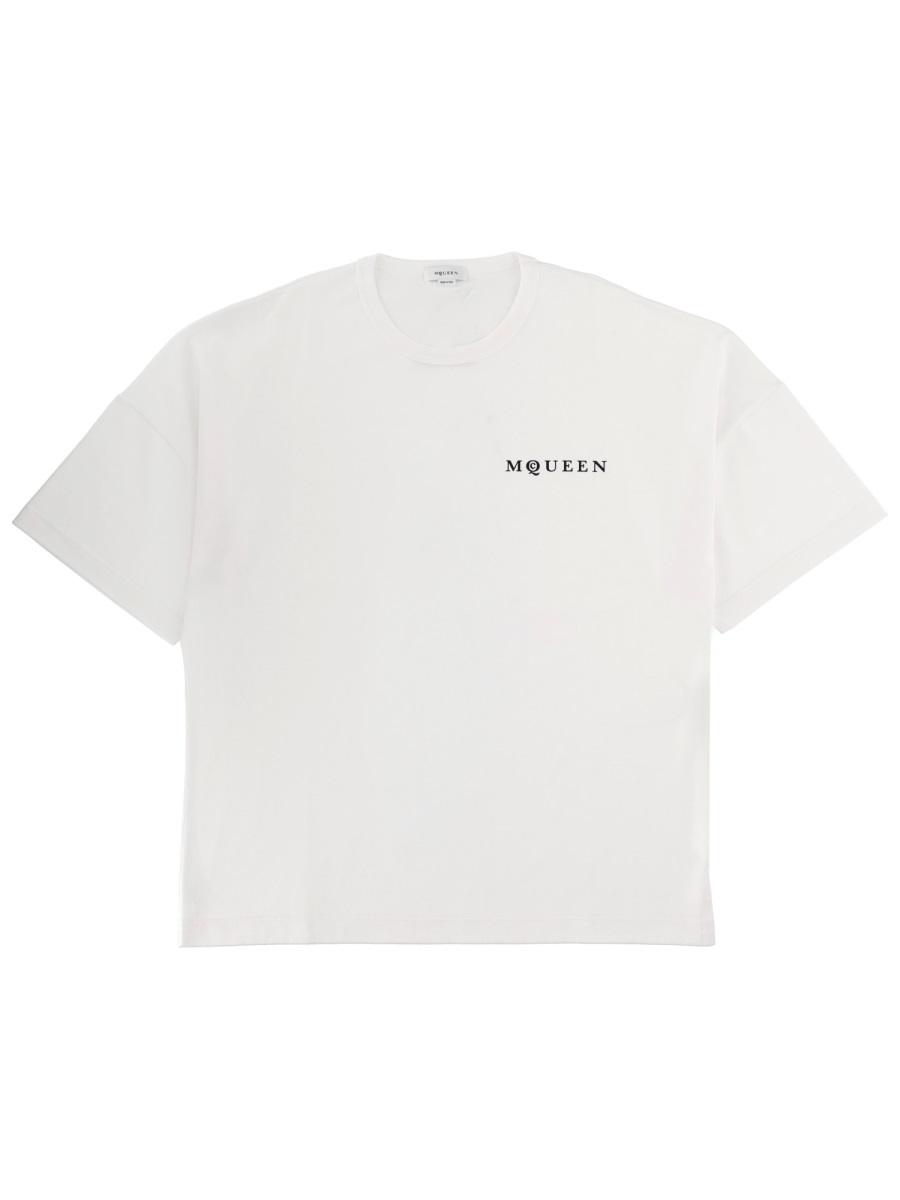 Alexander McQueen White Relaxed Boxy Fit Cotton T-Shirt Wit