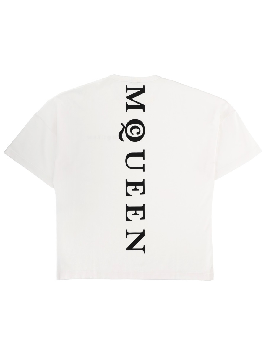 Alexander McQueen White Relaxed Boxy Fit Cotton T-Shirt Wit