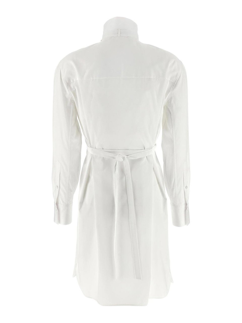 Alexander McQueen Structured High-Collar Dress With Pleated Bodice Wit