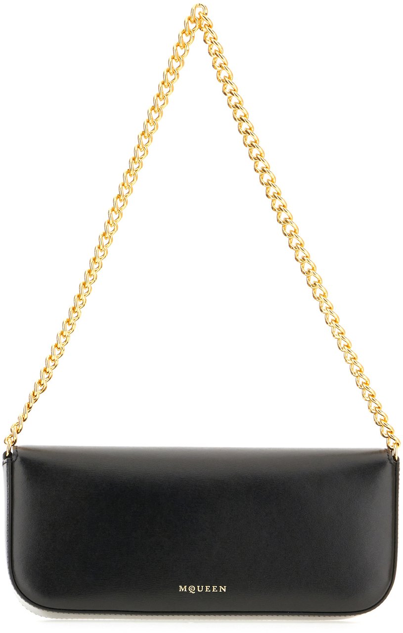 Alexander McQueen Alexander McQueen Black leather small Skull Flower shoulder bag Zwart