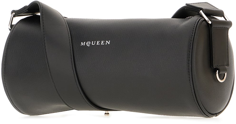 Alexander McQueen Alexander McQueen Black leather small Roller crossbody bag Zwart