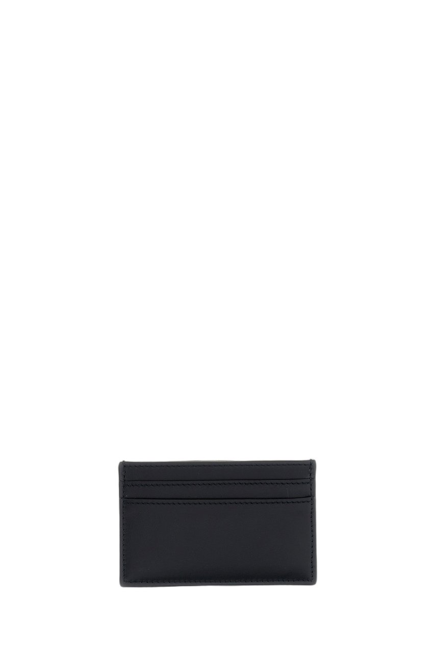Alexander McQueen Neutrals Rectangular Dual Sided Logo Card Holder Zwart