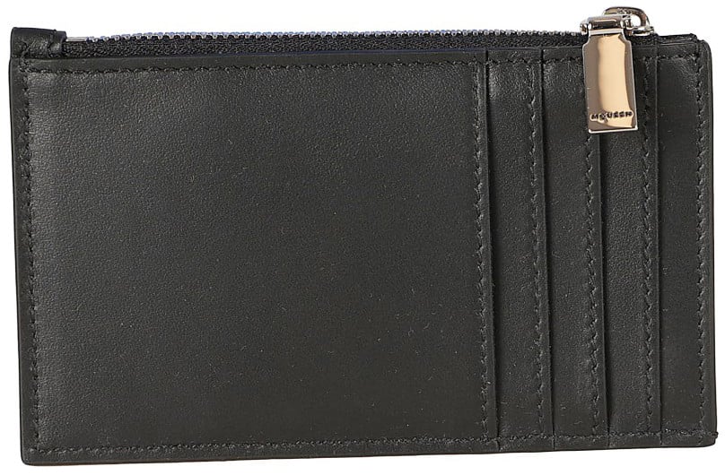 Alexander McQueen Black Calf Leather Wallet Zwart