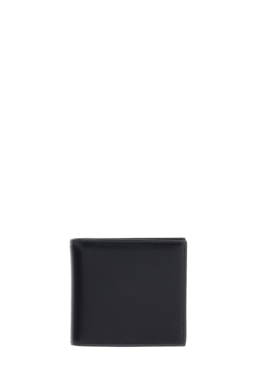 Alexander McQueen Bi-Fold Wallet In Smooth Leather With Iconic Logo Detail Zwart