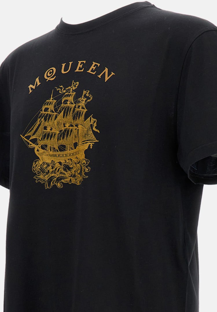 Alexander McQueen Cotton T-Shirt Zwart