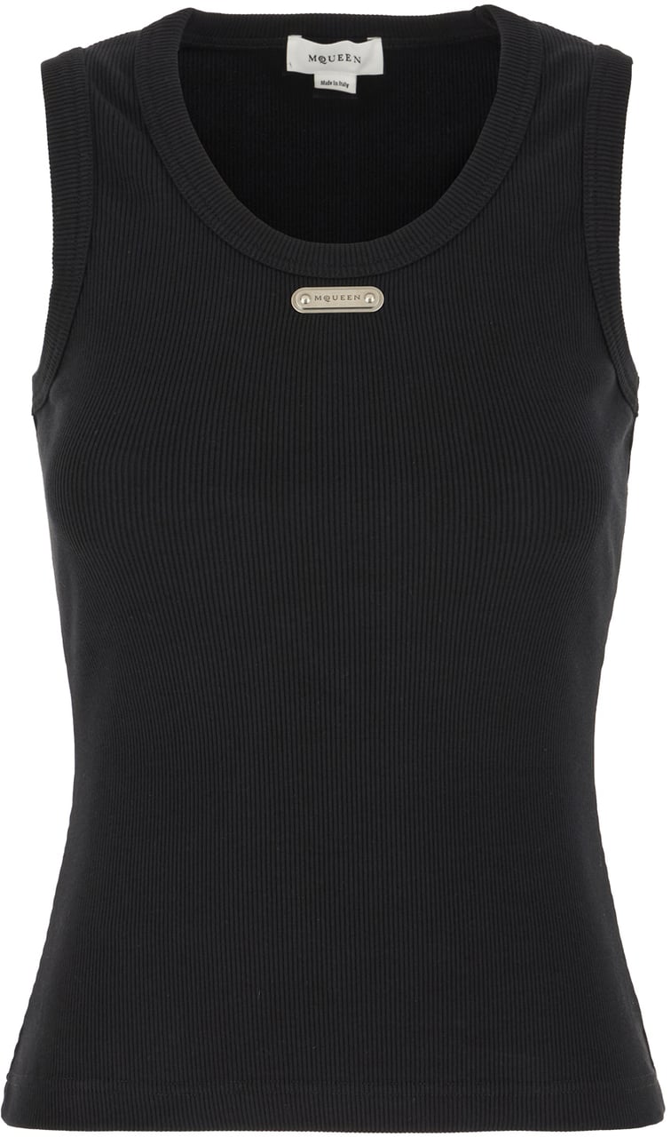 Alexander McQueen Alexander McQueen Black cotton top Zwart