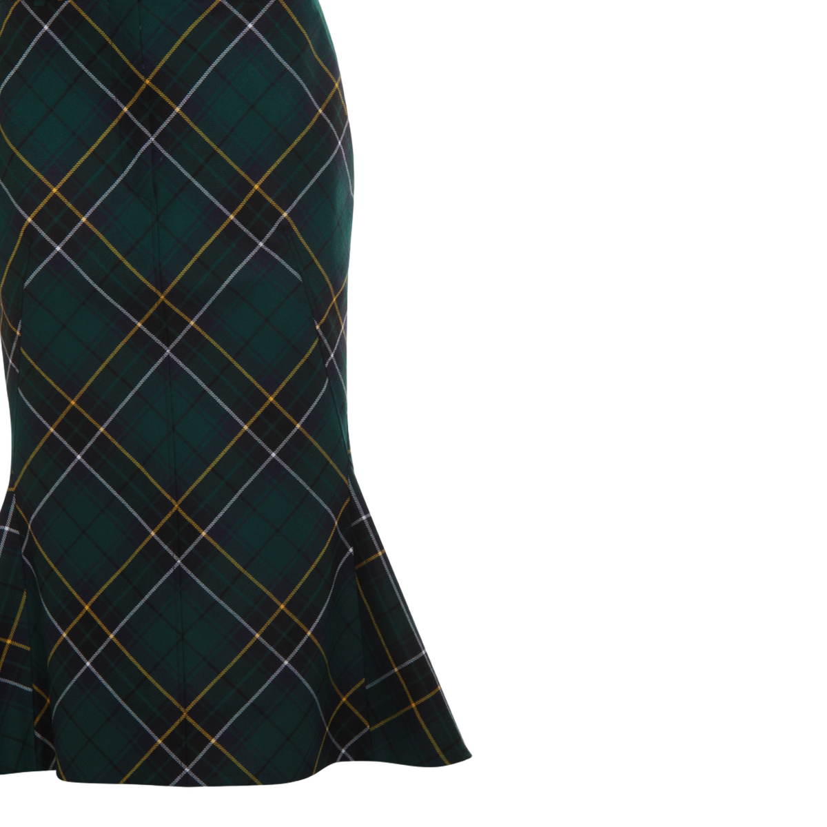Alexander McQueen Fitted Tartan Plaid Midi Skirt Zwart