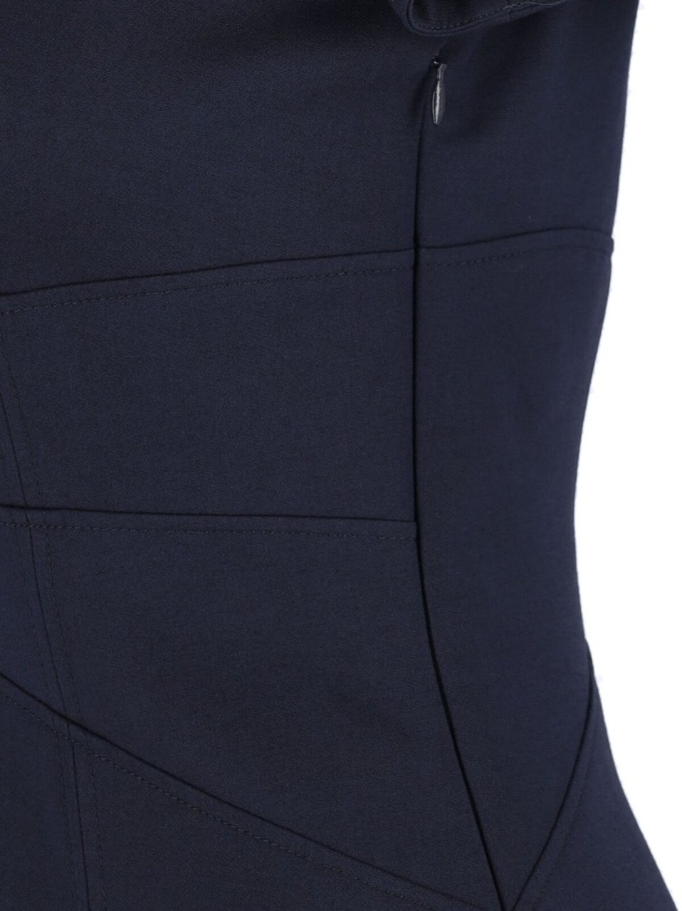 Alexander McQueen Mini Dress In Navy Wool Blauw