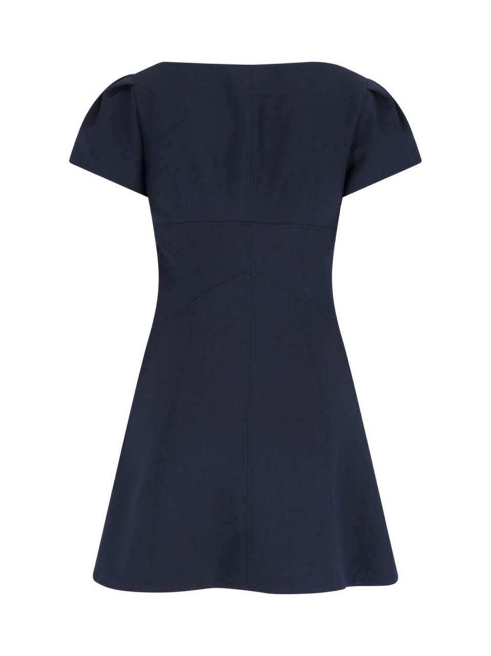 Alexander McQueen Mini Dress In Navy Wool Blauw