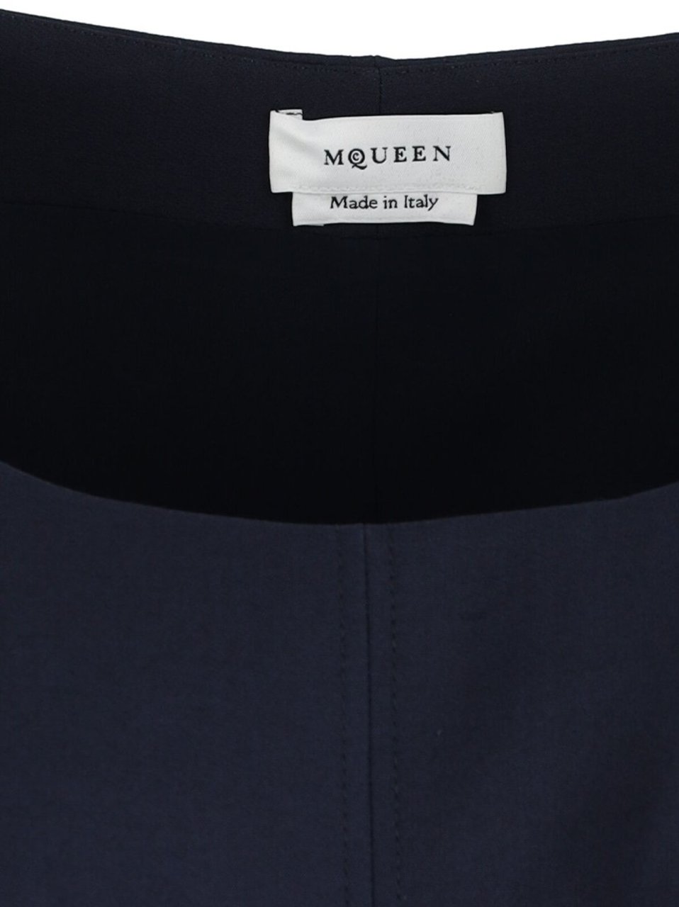 Alexander McQueen Mini Dress In Navy Wool Blauw