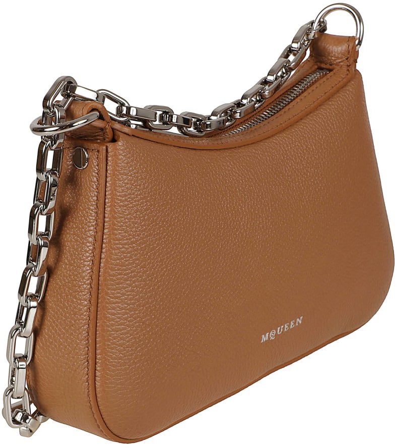 Alexander McQueen Curved Silhouette Bag In Pink Full-Grain Calf Leather Bruin