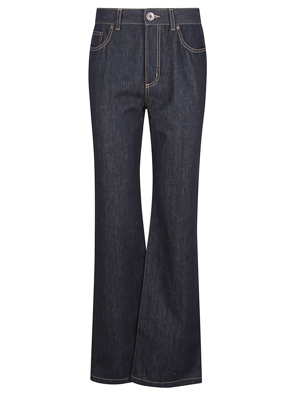 Alexander McQueen Slightly Flared Blue Denim Jeans Zwart
