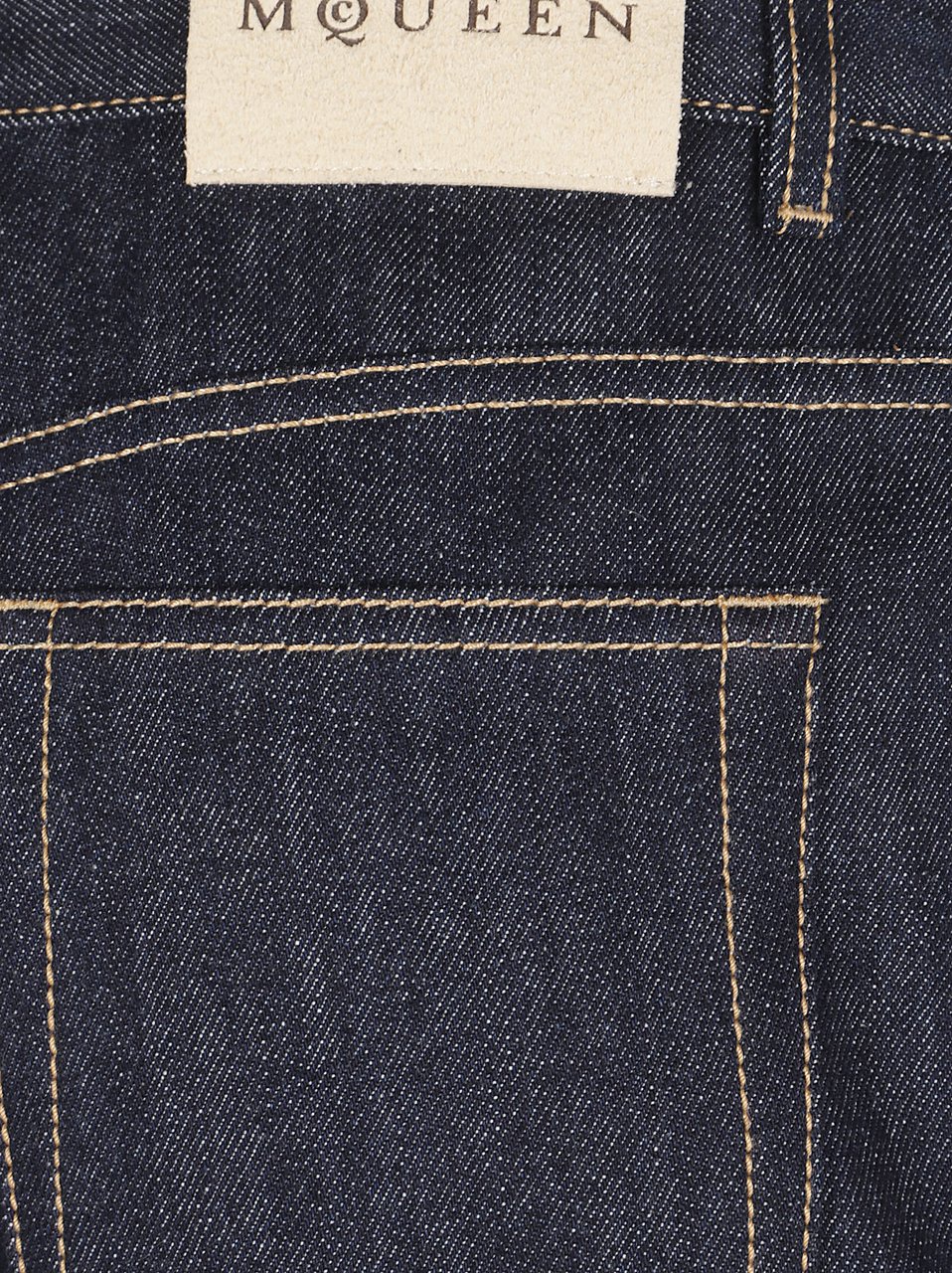 Alexander McQueen Slightly Flared Blue Denim Jeans Zwart