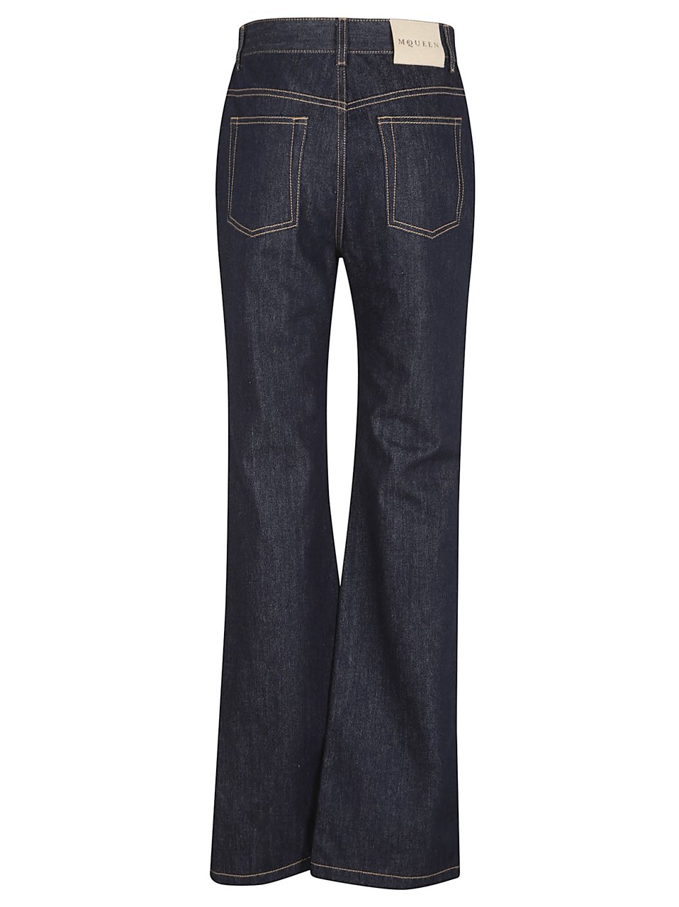 Alexander McQueen Slightly Flared Blue Denim Jeans Zwart