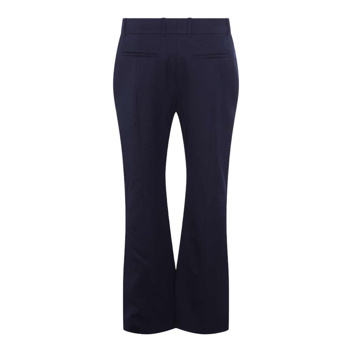 Alexander McQueen Tailored Blue Trousers with Flared Hem Zwart