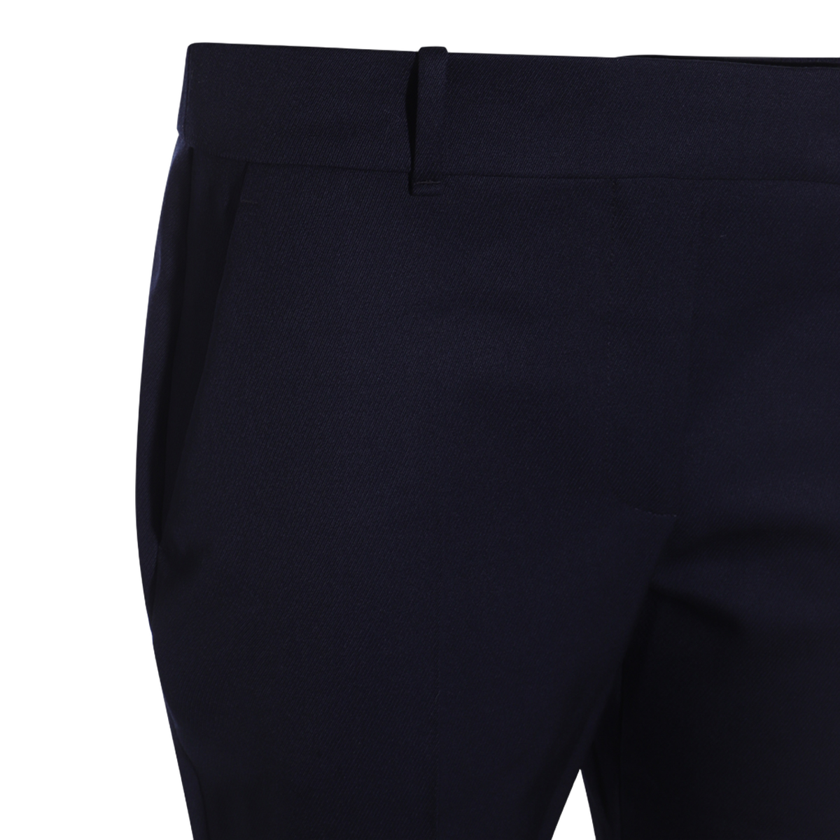 Alexander McQueen Tailored Blue Trousers with Flared Hem Zwart