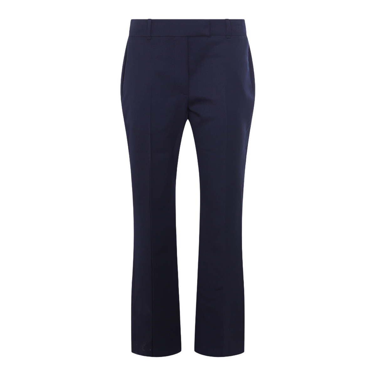 Alexander McQueen Tailored Blue Trousers with Flared Hem Zwart