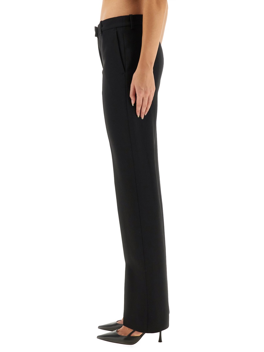 Alexander McQueen Wool Gabardine Tailored Formal Pants Zwart