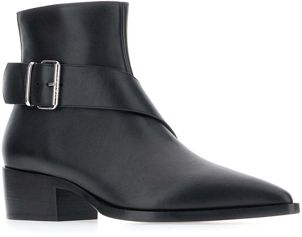 Alexander McQueen Alexander McQueen Black leather Heron ankle boots Zwart