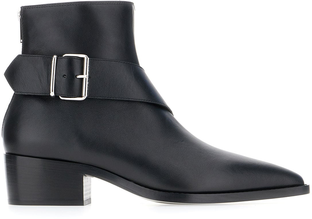 Alexander McQueen Alexander McQueen Black leather Heron ankle boots Zwart