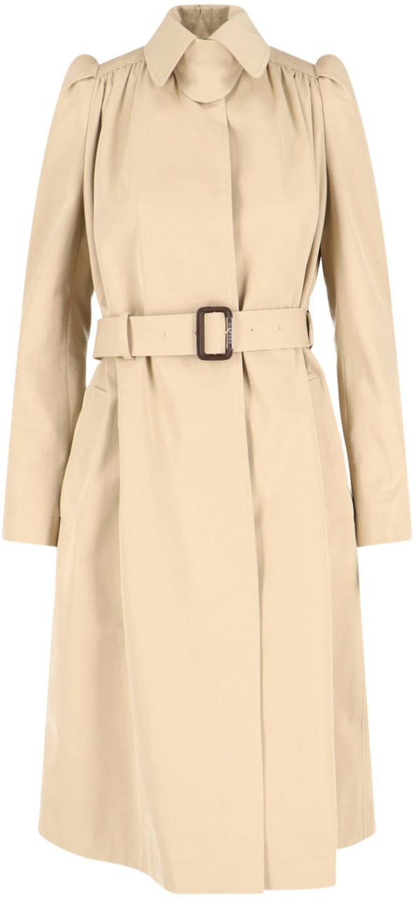 Alexander McQueen Akexander Mcqueen Cotton Trench Coat Neutraal