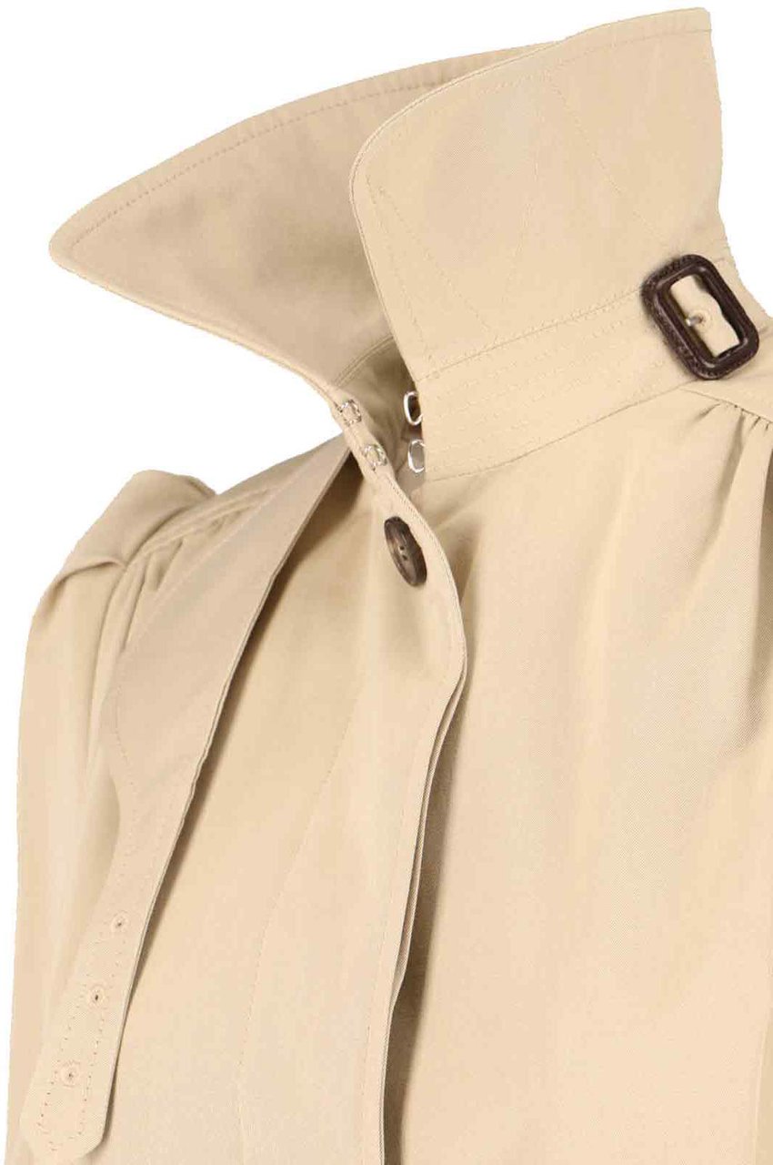 Alexander McQueen Akexander Mcqueen Cotton Trench Coat Neutraal