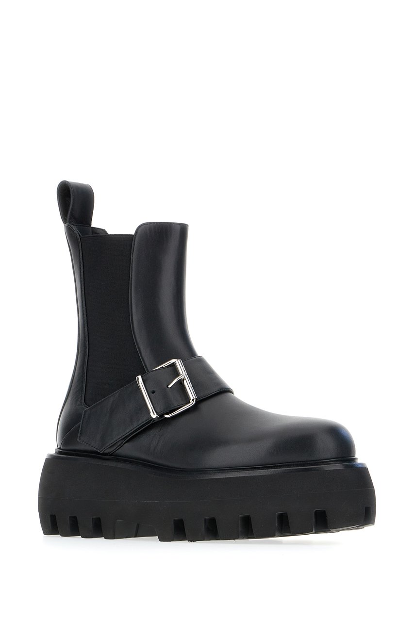 Alexander McQueen Alexander McQueen Black leather Sofa ankle boots Zwart