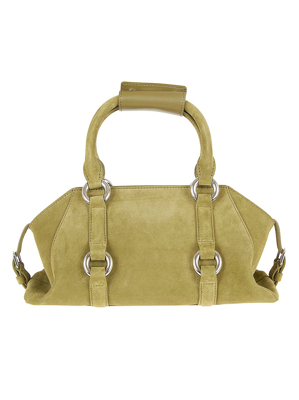 Alexander McQueen Elongated Green Suede Farringdon Shoulder Bag Groen