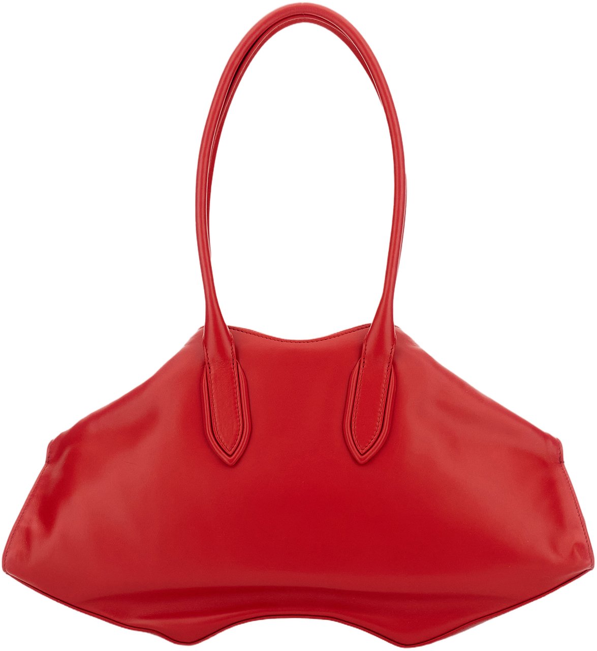 Alexander McQueen Sculptural Leather Shoulder Bag with Tubular Handles Rood