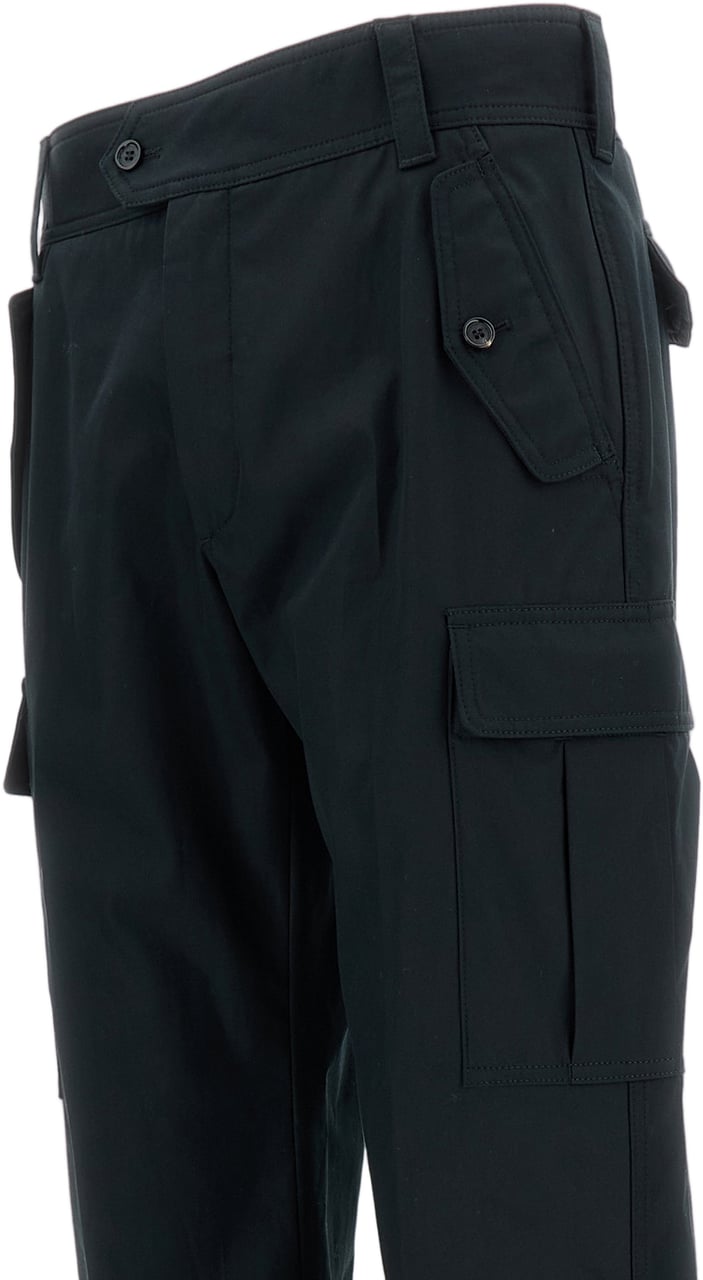Alexander McQueen Tailored Black Cargo Trousers with Functional Flap Pockets Zwart
