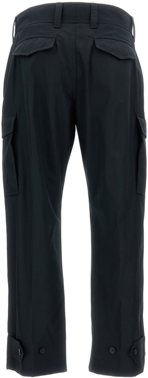 Alexander McQueen Tailored Black Cargo Trousers with Functional Flap Pockets Zwart