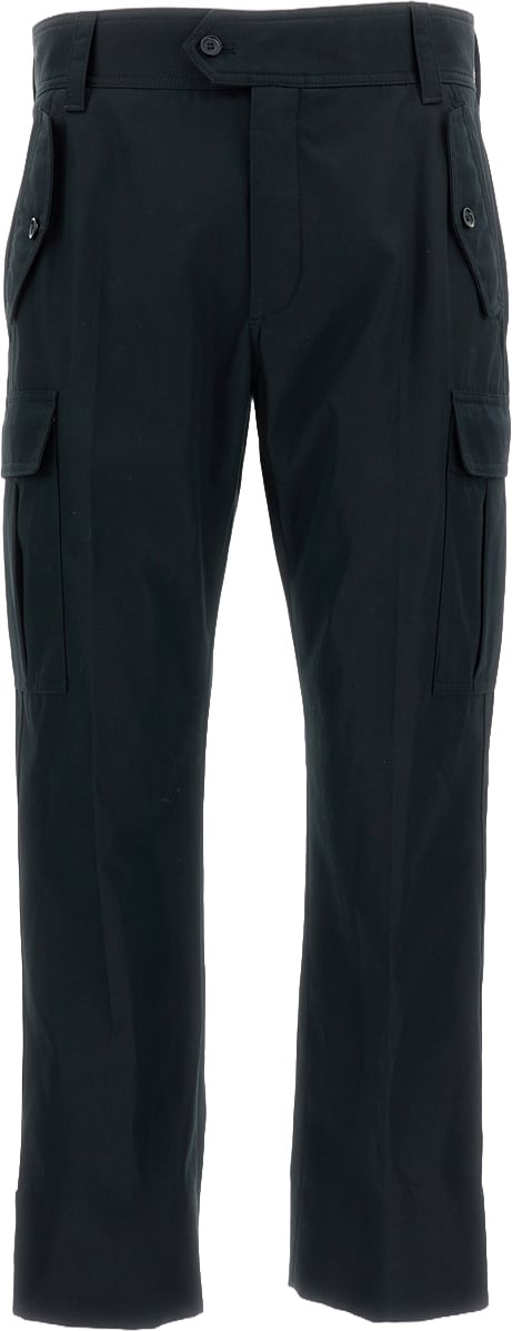 Alexander McQueen Tailored Black Cargo Trousers with Functional Flap Pockets Zwart