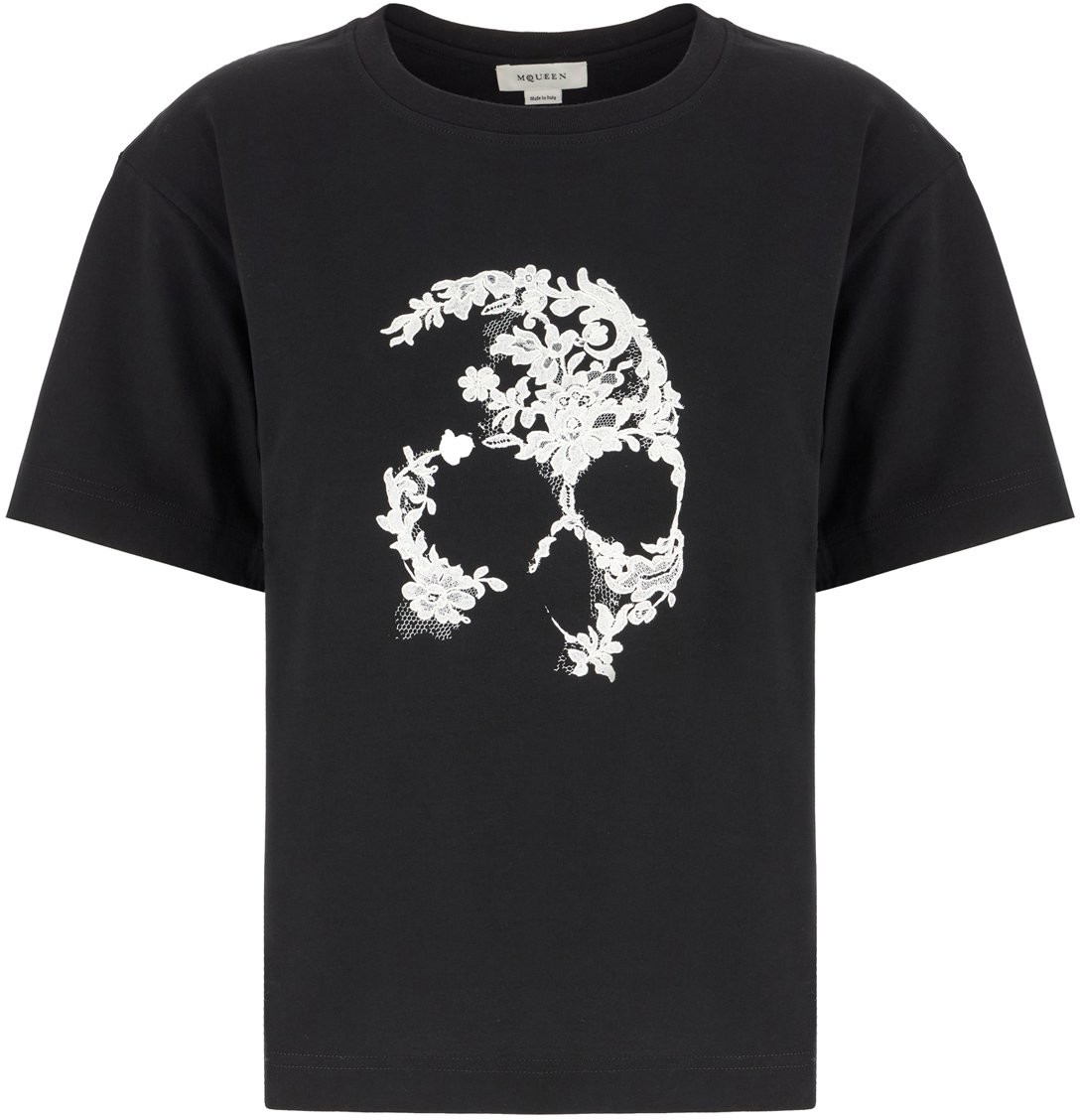 Alexander McQueen Alexander Mcqueen Black cotton t-shirt Zwart