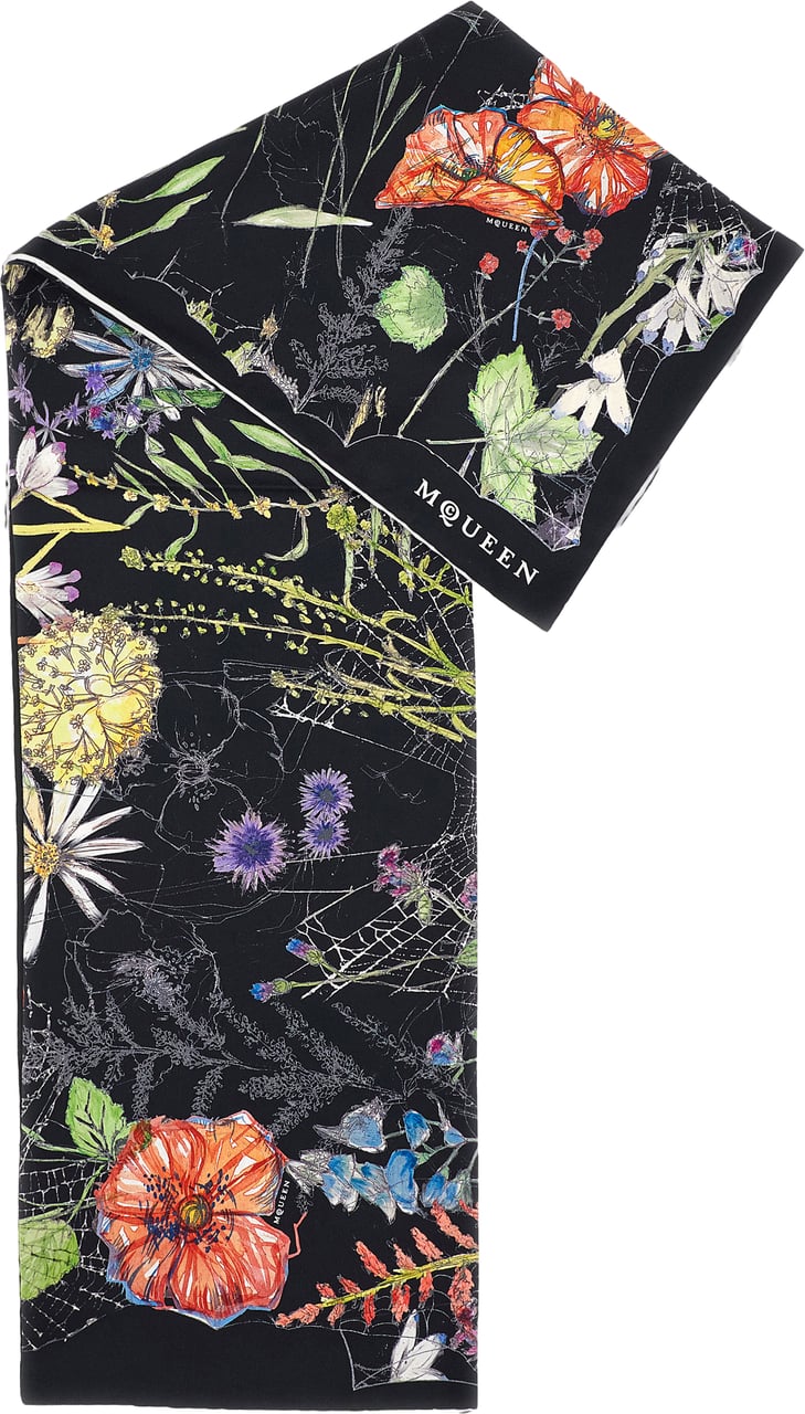 Alexander McQueen SPIDER FLORAL SILK SCARF Divers
