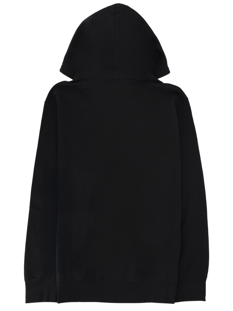 Alexander McQueen Skull Motif Cotton Floral Hoodie Zwart