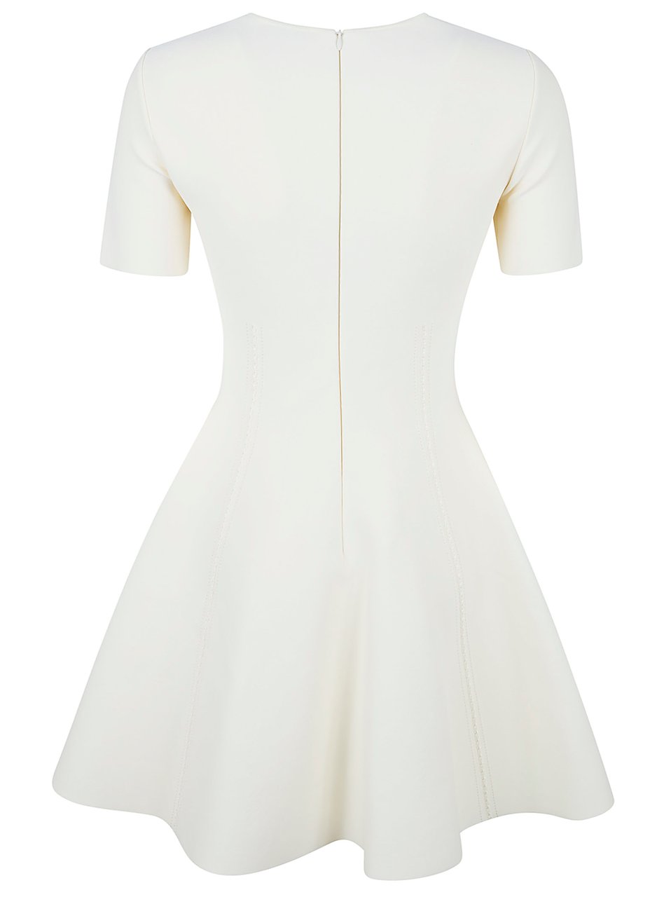 Alexander McQueen Ivory Fitted Mini Dress Wit