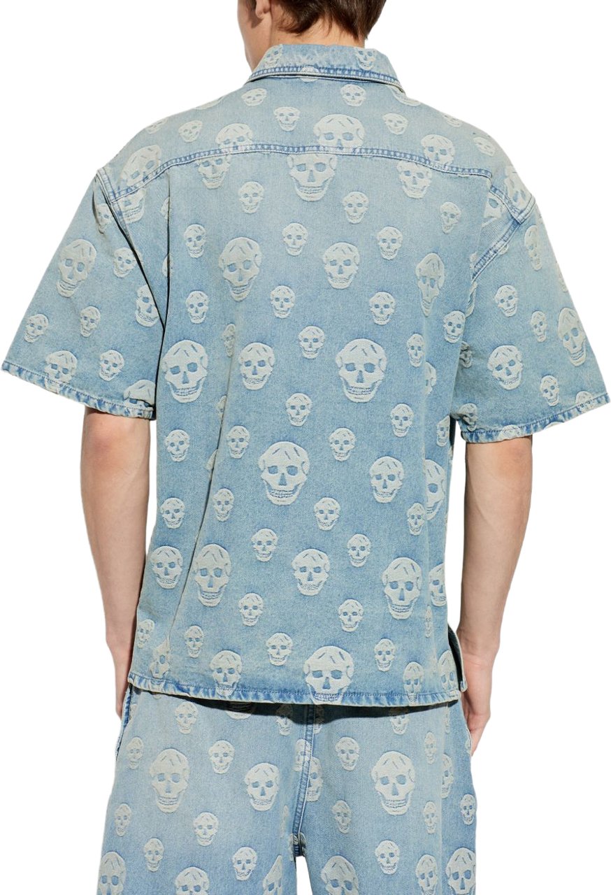Alexander McQueen Shirts Blue Lichtblauw
