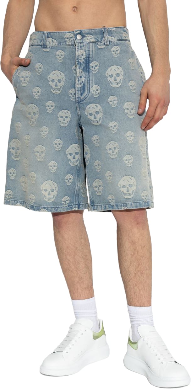 Alexander McQueen Shorts Blue Lichtblauw