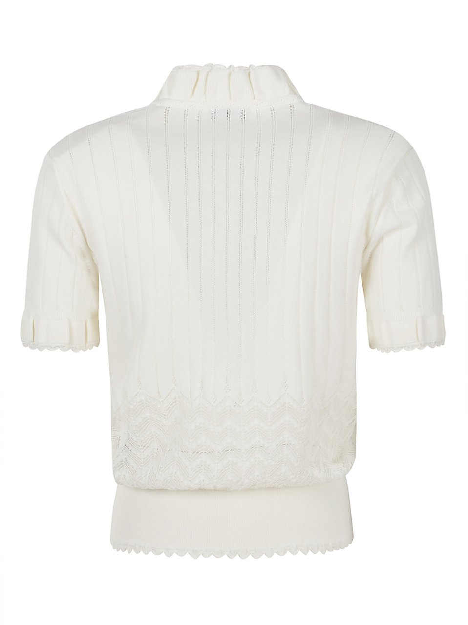 Alexander McQueen Ivory Viscose-Blend Pointed Turtleneck Wit
