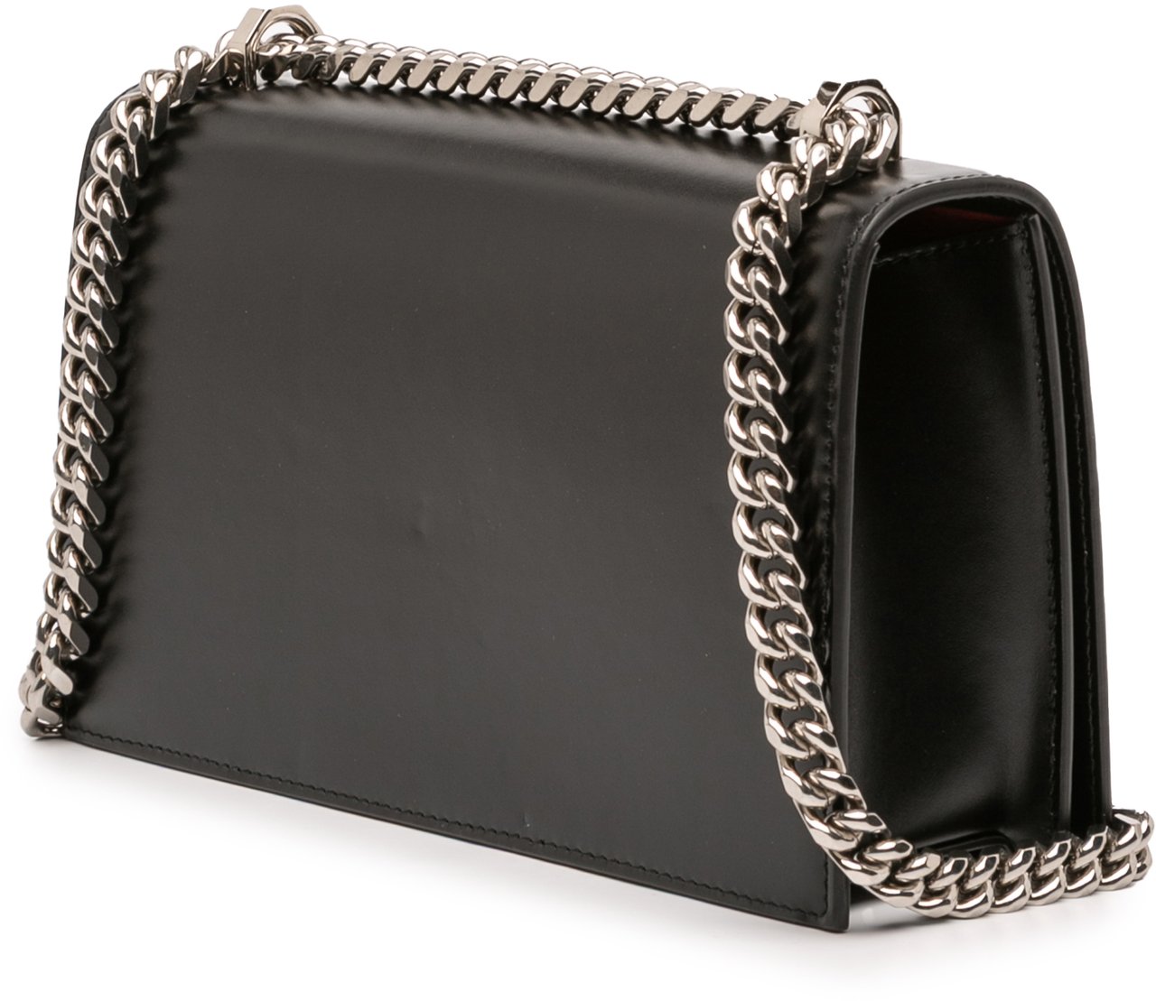 Alexander McQueen Mini Leather Sculptural Four Ring Crossbody Zwart