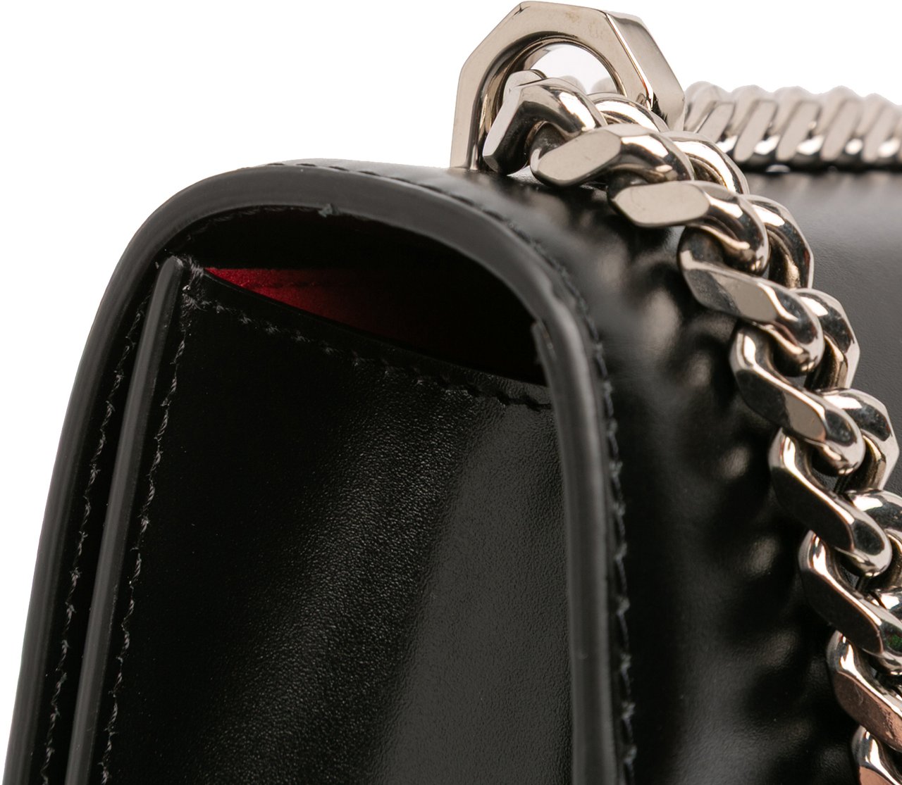 Alexander McQueen Mini Leather Sculptural Four Ring Crossbody Zwart