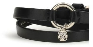 Alexander McQueen Alexander McQueen Black Calf Leather Bos Taurus Bracelet Zwart
