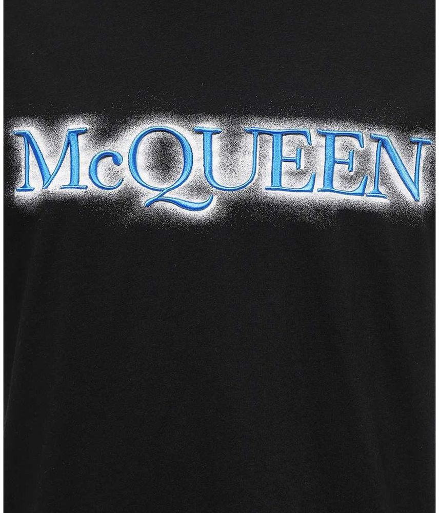 Alexander McQueen Black Cotton T-Shirt Zwart