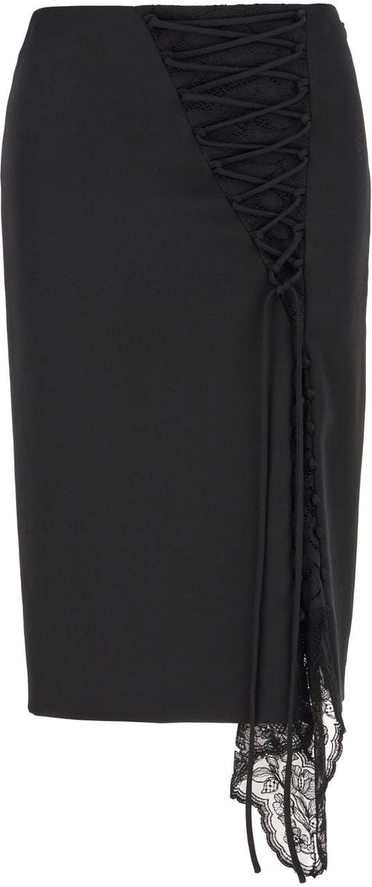 Alexander Mcqueen Black wool skirt Zwart